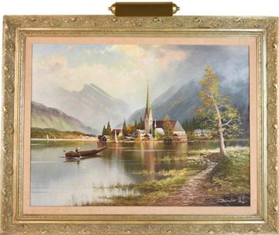 Sample artwork by Gustav Weiss (Born 1913), known for mountain, war-scene and altar decoraion painting, restoration - View similar artists and auction records